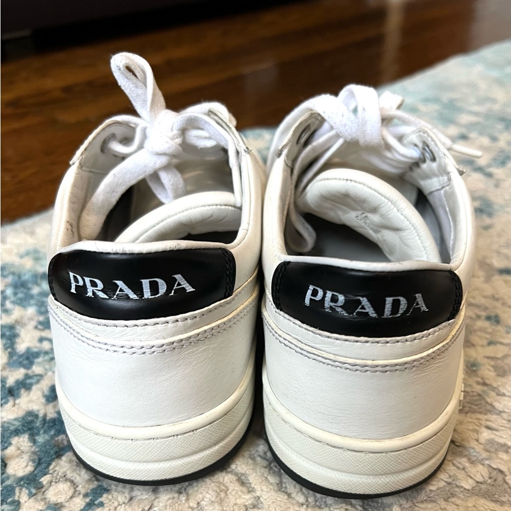 Prada low top white leather sneakers 39.5 EU - Picture 9 of 13